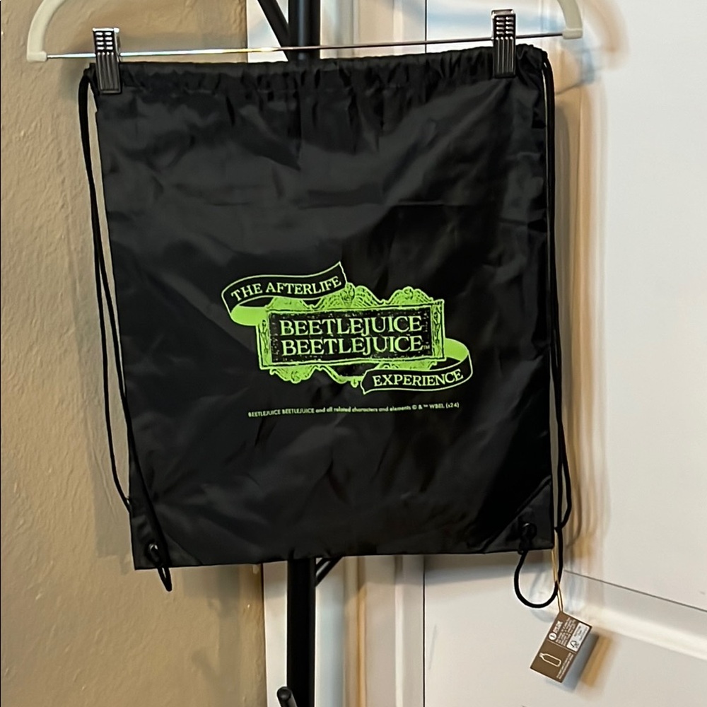 COPY - Beetlejuice Beetlejuice Black Drawstring Bag